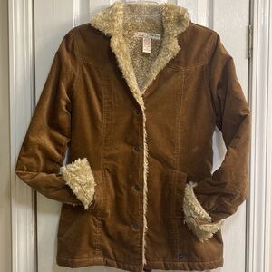 VTG Abercrombie & Fitch Corduroy Sherpa Lined Coat Size S